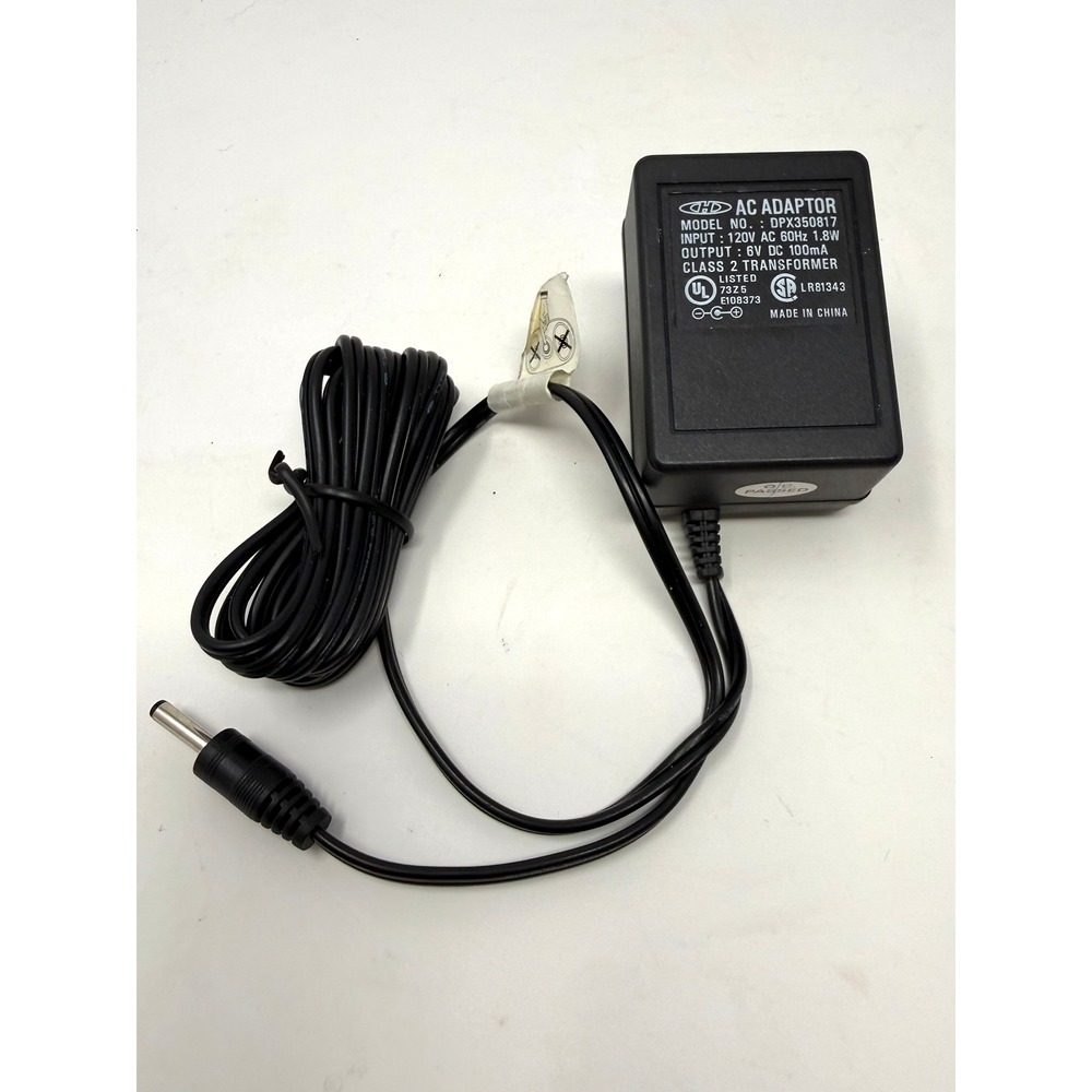 CHD AC Adaptor DPX350817 120V to 6V‎ DC 100mA Class 2 Transformer Power Supply